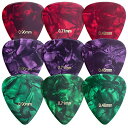 【送料無料】kwmobile 9x ギターピック 3種類の厚さ セット - ピック 0.46mm / 0.71mm / 0.96mm エレクトリック アコーステ...