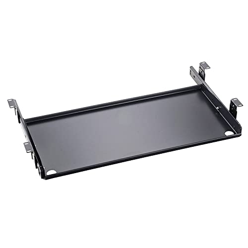 【送料無料】FUGEST スライド式 キーボードトレイ 取り外し可能キーボードトレイ 金属製 キーボードスライダー 収納 調整可能 エルゴノミクス対応 (グレー)