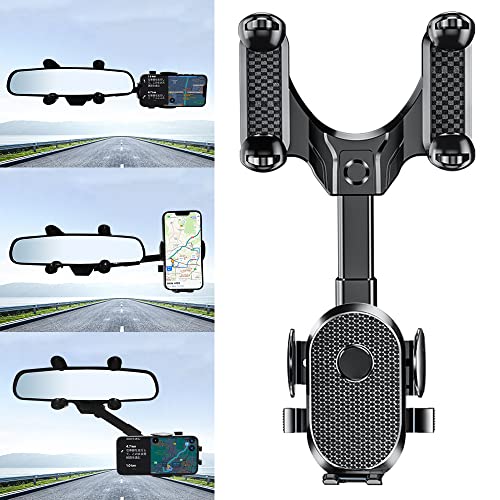 【送料無料】MAZERO 車載ホルダー バックミラー 車載スマホホルダー クリップ式 車 ルームミラー スマホスタンド 車 カスタム パーツ スマホホルダー スマートホン ホルダー