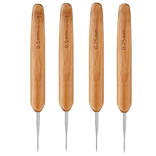 【送料無料】YFFSFDC 髪編み用 ドレッドロック 編組毛編みツールかぎ針編みフック ソフトタッチ鋼 0.5 mm 0.75 mm ドレッドヘアかぎ針編み ド...