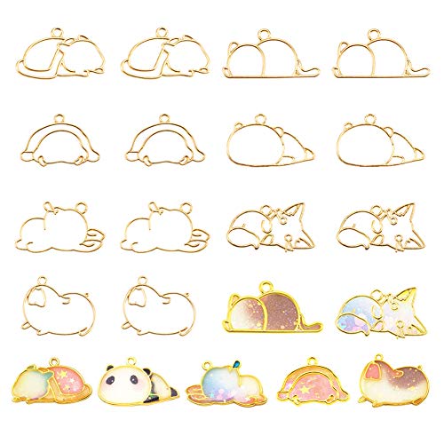 【送料無料】OLYCRAFT 7種 レジンフレーム 動物 冬眠 から枠 ねこ レジン枠 14個 空枠 ...