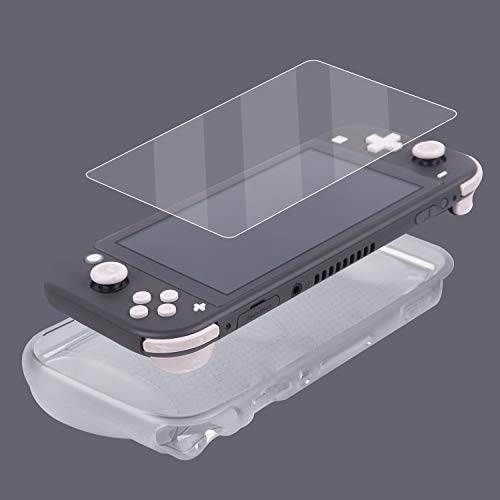 キャスティングドクターショップの【送料無料】任天堂 switch liteカバー スイッチライト ケース Nintendo TPU素材 一体式 全面保護 耐衝撃 特殊ハンドル 薄型軽量 着脱簡単 防水防塵 頑丈 スタンド機能 スティックカバー4つ 液晶保護フィルム1枚付き 6点セット（5色選べ）｜アングル2