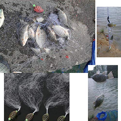 【送料無料】4本/セット カニ網 投げ網 魚捕り用 浅瀬釣り 発光ビーズ付き 釣りネ...