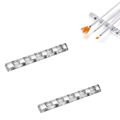 【送料無料】YIBOOOM ネイルアートペンホルダー ジェルネイル 筆置き 筆置き 5 グリッド 透明なオーガ..