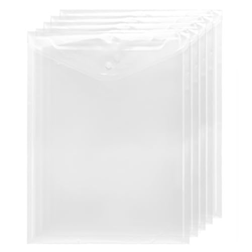 【送料無料】ファイルホルダー 5パック 縦型 A4封筒 書類 資料 収納 保護 文房具 ップボタン付き 大容量 防水