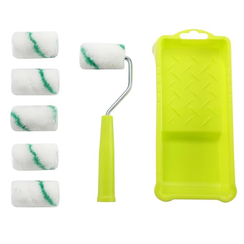 【送料無料】TVETE ミニローラー 2インチ 塗装セット ポリエステル ローラー ペイントトレイ付き ポリ..