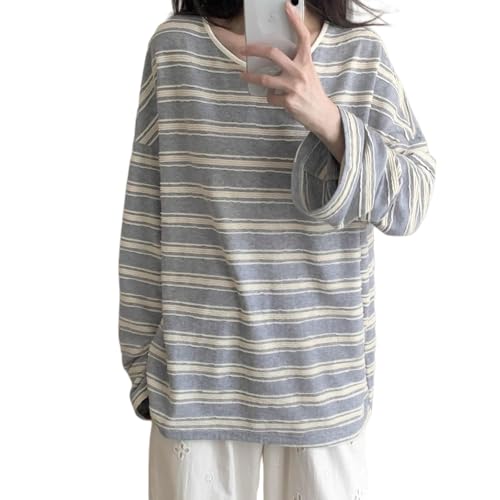 【送料無料】[Vincent house] ボーダー Tシャツ レディース ロンt ロング バイカラー ゆったり 長袖 ト..