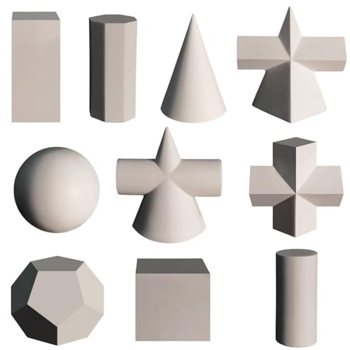 【送料無料】HOTQ デッサン 幾何学 モチーフ 立体模型 樹脂 工芸品 スケッチ オブジェ ブロックモデル 装飾 撮影 10個セット