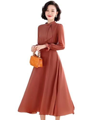 【送料無料】[Collecala] 春ワンピース レディース 裏地つき 50代女性家族パーティードレス 春秋長袖 ..