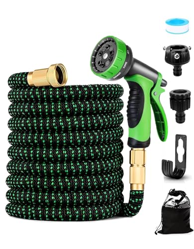 【送料無料】Yihuilan 伸びるホース 洗車ホース 伸縮散水ホース 3倍伸びる ホースリール 3750D高耐久設..