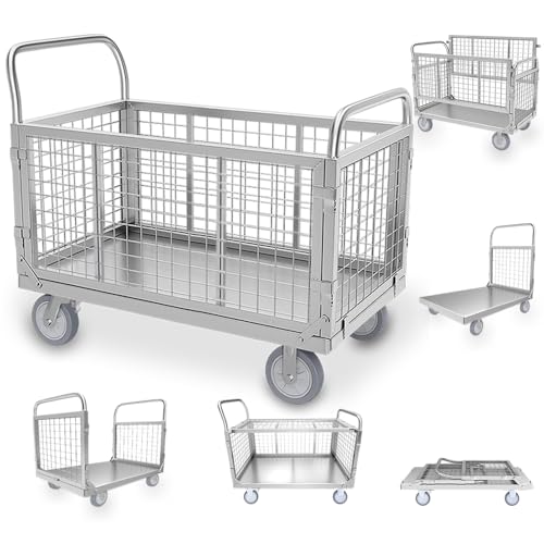 【送料無料】EIING カゴ台車 大型 メッシュ台車