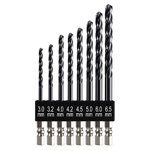 【送料無料】六角軸ドリル ステンレス用 ONUEMP 8本組 ショートドリルセット 超高硬度 新快削 チタンコーティング コバルトハイス鋼 HSS-Co M35 ステンレス用ドリル 鉄工用 穴あけ 収納ケース付き