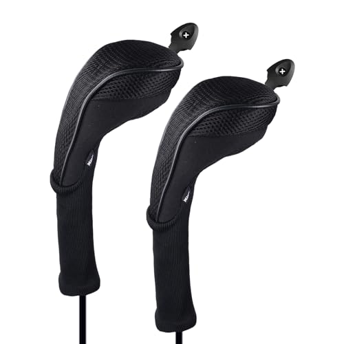 【送料無料】Andux ロングネック ゴルフ ハイブリッド クラブヘッドカバー 交換可能な番号タグ付き 2個セット CTMT-01