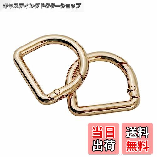 【送料無料】[LMAPUR] 2個 2.2cm亜鉛合金 キーホルダー キーリング D型カラビナ 金具 丸カン バック用 留め金具 チャーム アクセサリーパーツ 手芸用 DIY スプリング 開閉式Dカン