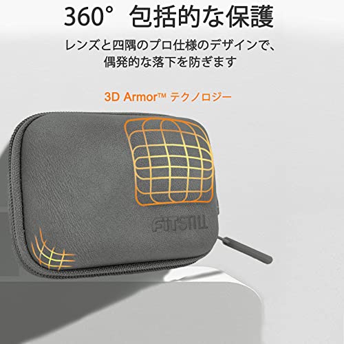 キャスティングドクターショップの【送料無料】FitStill ミニカメラバッグ GoPro Hero 11/10/9/8/7 /(2018)/ 6/5 Blackの場合、ハードシェルトラベルオーガナイザー DJI Osmo Action 2、AKASO、Campark、YIActionCameraなどに適しています｜アングル2