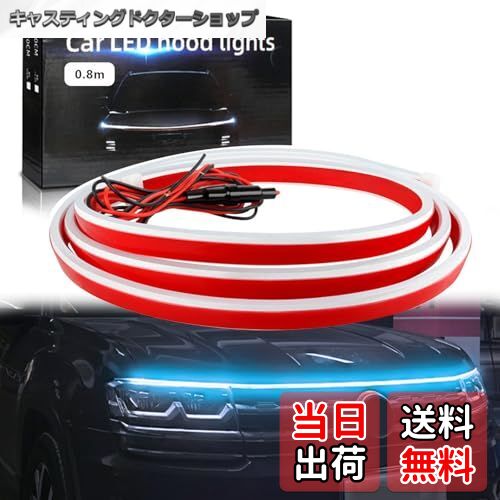 【送料無料】GZRUICA LED テープ フードライト LEDテープライト 車用 防水 側面発光 極薄型 シリコン 流れる LEDテープ ボンネットライト ディライト 汎用品 DC12V