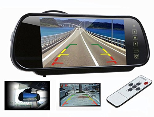 【送料無料】7インチ ルームミラーバックモニター バックカメラ自動切換え機能付きリモコン付き タッチボタン TFT/LCD液晶 RM700H