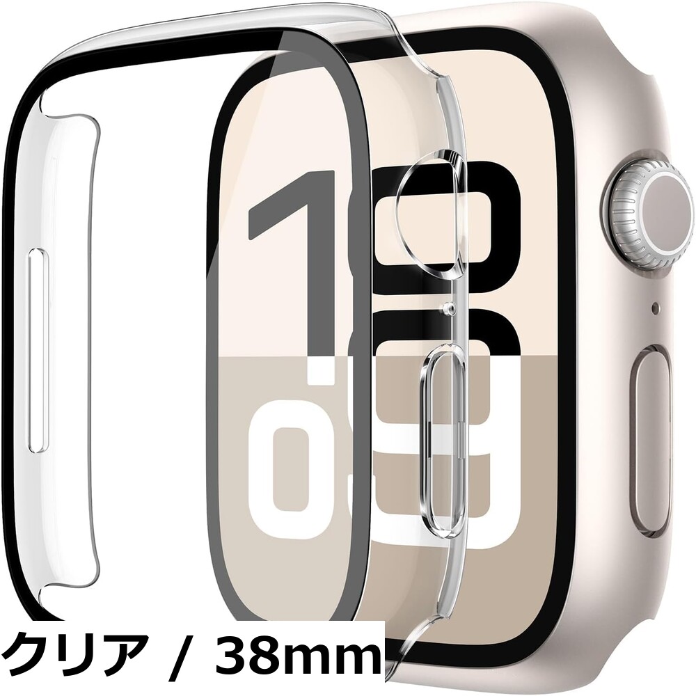 キャスティングドクターショップの【送料無料】JUNOVA Apple Watch 一体型 全面保護ケース ガラスフィルム内蔵 耐衝撃 PC素材 装着簡単 全モデル対応 (Series 2 - Ultra 3 / SE - Series 11)｜アングル3