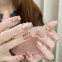 【送料無料】CQJSYL ネイルチップショート 人気ネイル 24枚入り ネイルチップ春 夏 和風 かわいい ネイルチップ秋冬 手作りネイルチップグラデーション ネイル 花嫁 ショート 光沢 つけ爪 成人式 結婚式 色:黄色柄、サイズ:ショート