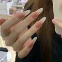 【送料無料】CQJSYL ネイルチップショート 人気ネイル 24枚入り ネイルチップ春 夏 和風 かわいい ネイルチップ秋冬 手作りネイルチップグラデーション ネイル 花嫁 ショート 光沢 つけ爪 成人式 結婚式 色:ロング・グラデーション白、サイズ:ショート