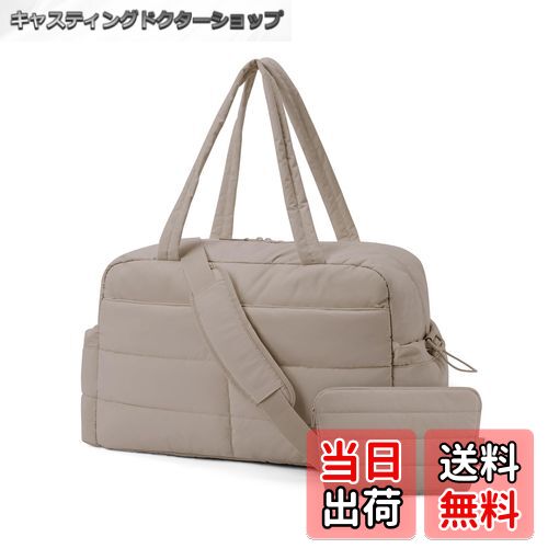 【送料無料】BAGSMART トラベルダッフルバッグ 女性用ジムバッグ 31L シューコンパートメント付き 機内持ち込みウィークエンダーバッグ 防水バッグダッフルバッグ 旅行 色：Camel(4)