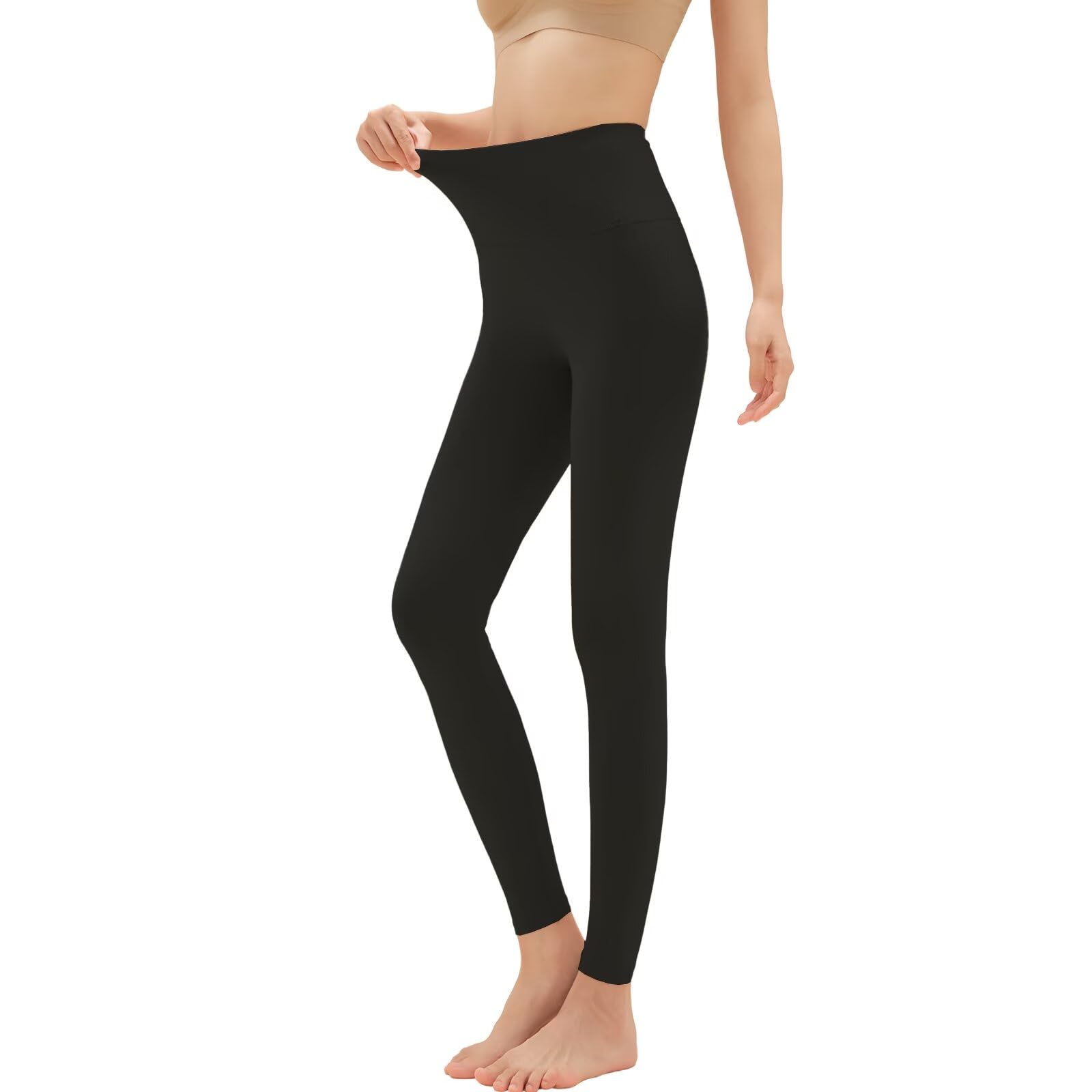 【送料無料】[Running sheep] 防寒タイツ レディース ハイウエスト あったかインナー 綿 ズボン下 保温 インナーウェア レギンス ステテコ ロング スパッツ 秋冬 色：ブラック、サイズ：M