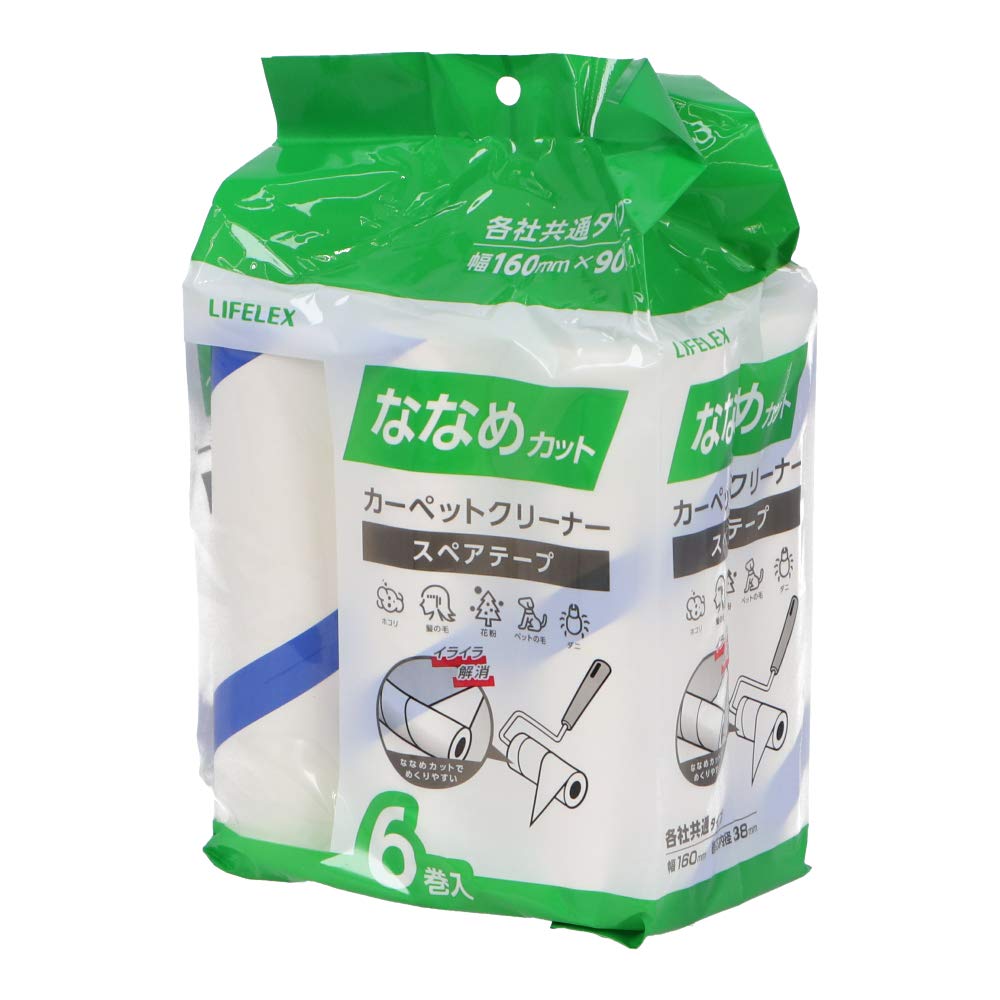 【送料無料】コーナン オリジナル LIFELEX 粘着クリーナー替 6P 斜めカット 色：ホワイト、サイズ：6本入