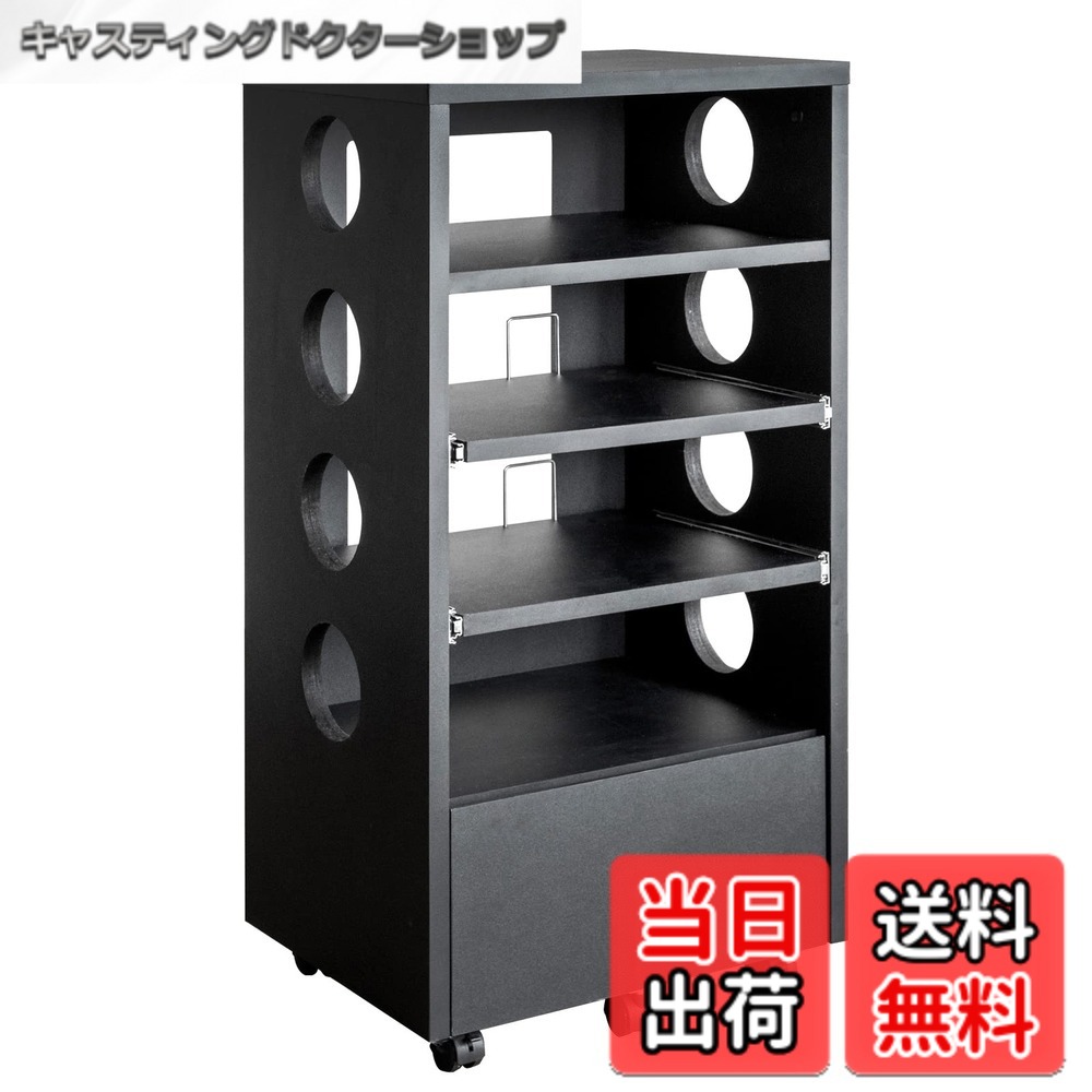 【送料無料】宮武製作所 ゲームラック REGABO(レガボ) PS5対応 幅49x奥38x高さ99.6cm ゲーム機やソフトをまとめて収納できる GRK-002 BK ブラック