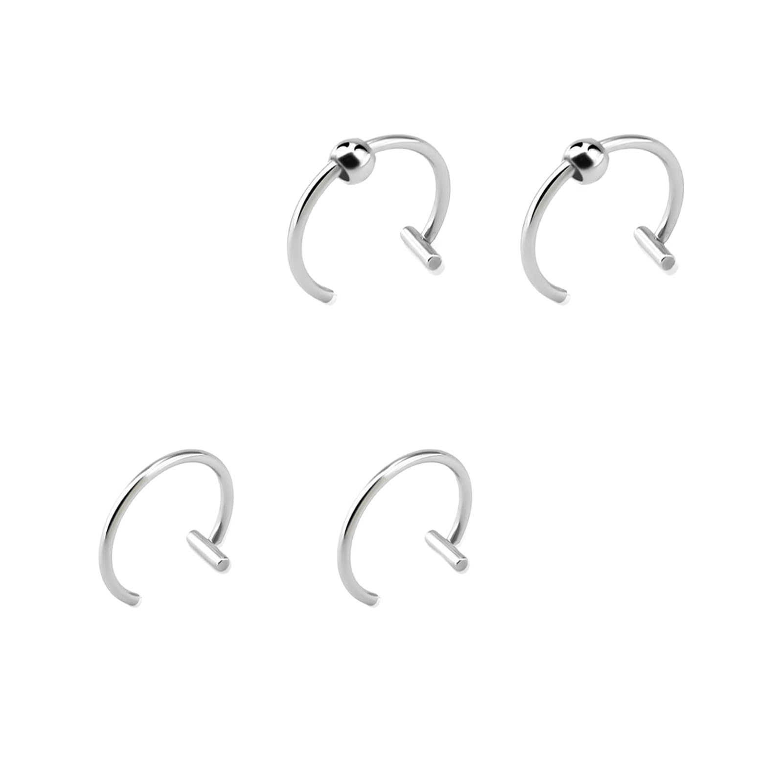 【送料無料】[雲見] フェイクピアス 口ピ 四個入り ノンホールピアス リップピアス リング リップカフ ..