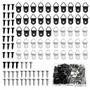 【送料無料】TVETE 三角吊りカン 額吊り金具 木ネジ付き【50個セット】ビラカン 額縁金具 豆カン フック 木ネジ付き 箱付き 裏板留め金具 賞状額縁 絵 ...