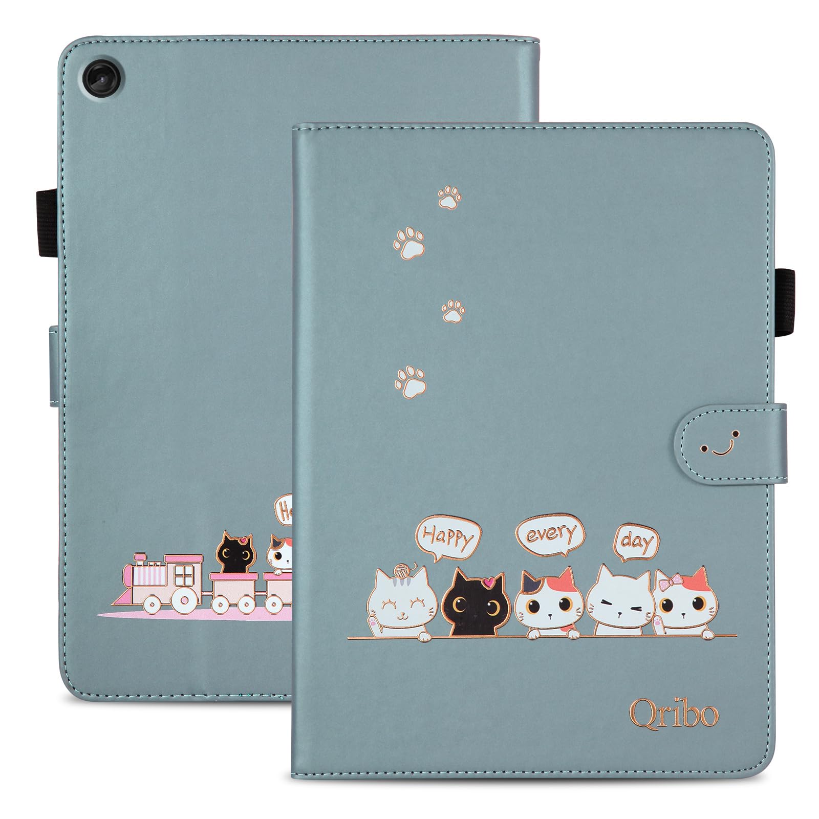 【送料無料】Qribo Lenovo Tab M10 Plus 3rd Gen ケース シンプルなのに可愛いデザイン エンボス加工猫..