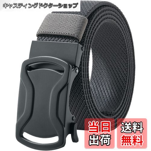 【送料無料】[LionVII] ベルト メンズ 伸縮 - オートロック式 ナイロンベルト 作業 スポ ...