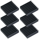 【送料無料】Akineko ヒートシンク 黒アルマイト処理 6個セット 熱伝導両面テープ付き 22.5×22.5×5mm