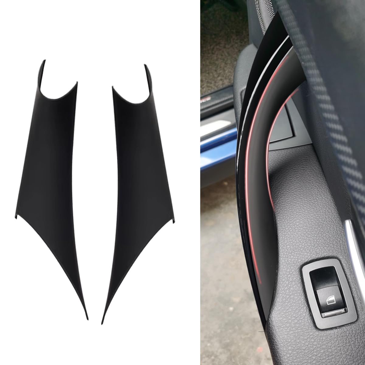 【送料無料】ZdeduoCar BMW向け 専用設計3シリーズF30 F31 F34 F80（2012-2018）4シリーズF32 F33 F36 F82 F83(2014-2017)マットブラックドアハンドルカバー、用内部ドアハンドルカバー 左右1個ずつ (マットブラック)