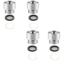 【送料無料】aninako シャワーホースアダプター 4個セット 銀色 漏れ防止設計 簡単取り付け TOTO/KVK/INAX/カクダイ/リファ等主要メーカー兼容対応 混合水栓用 シャワーヘッド接続用 ホース変換アダプター 浴室用 耐久性強化 日本規格適合(KMGT)