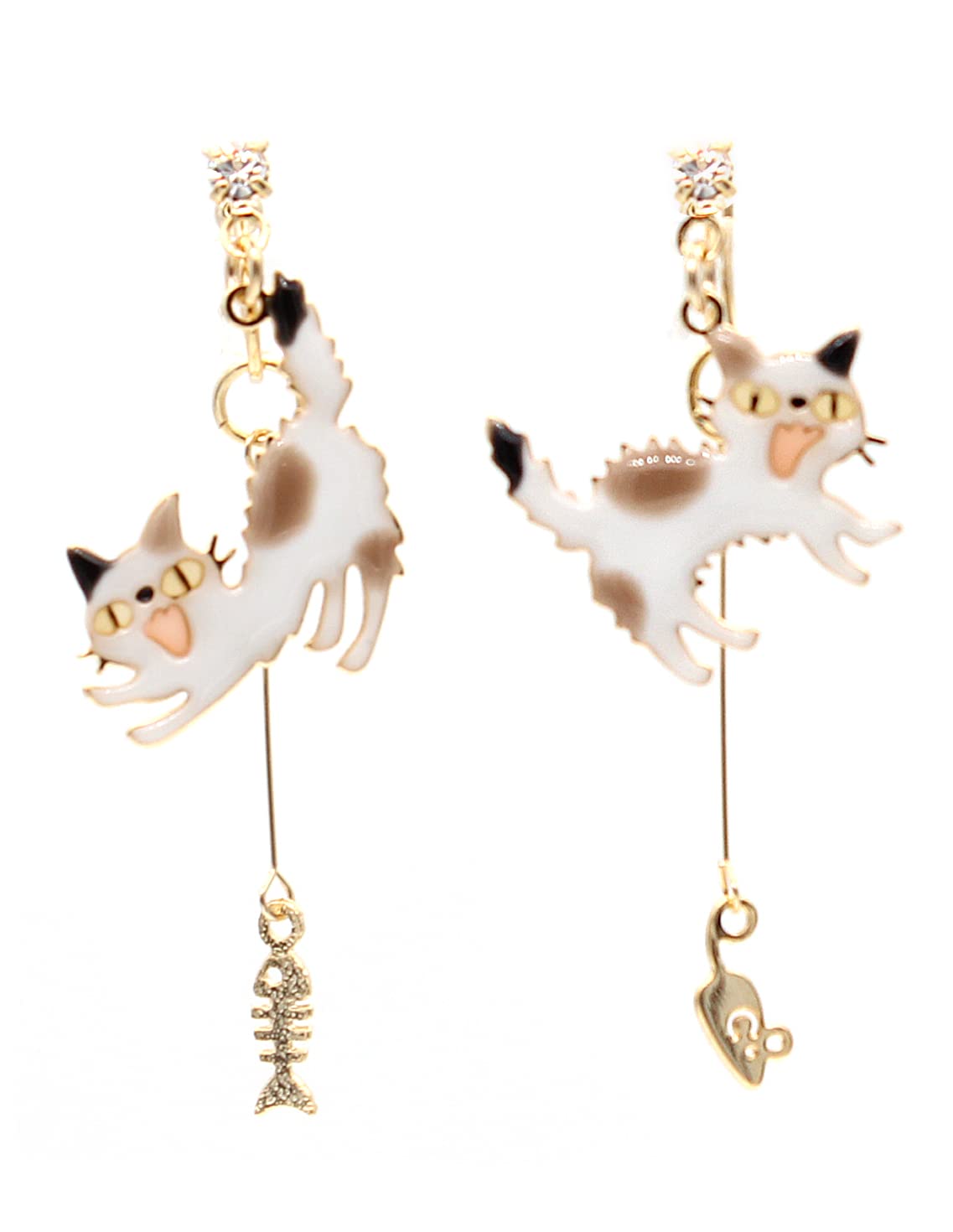 【送料無料】miwaki イヤリング ノンホールピアス 猫 アクセサリー シンプル レディース キャット モチーフ 金属アレルギー対応 エポキシ樹脂 レジン 手...