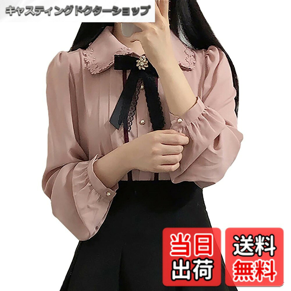 【送料無料】[TOWYYO] 地雷系 シフォン ブラウス かわいい リボン 花柄 レース 量...