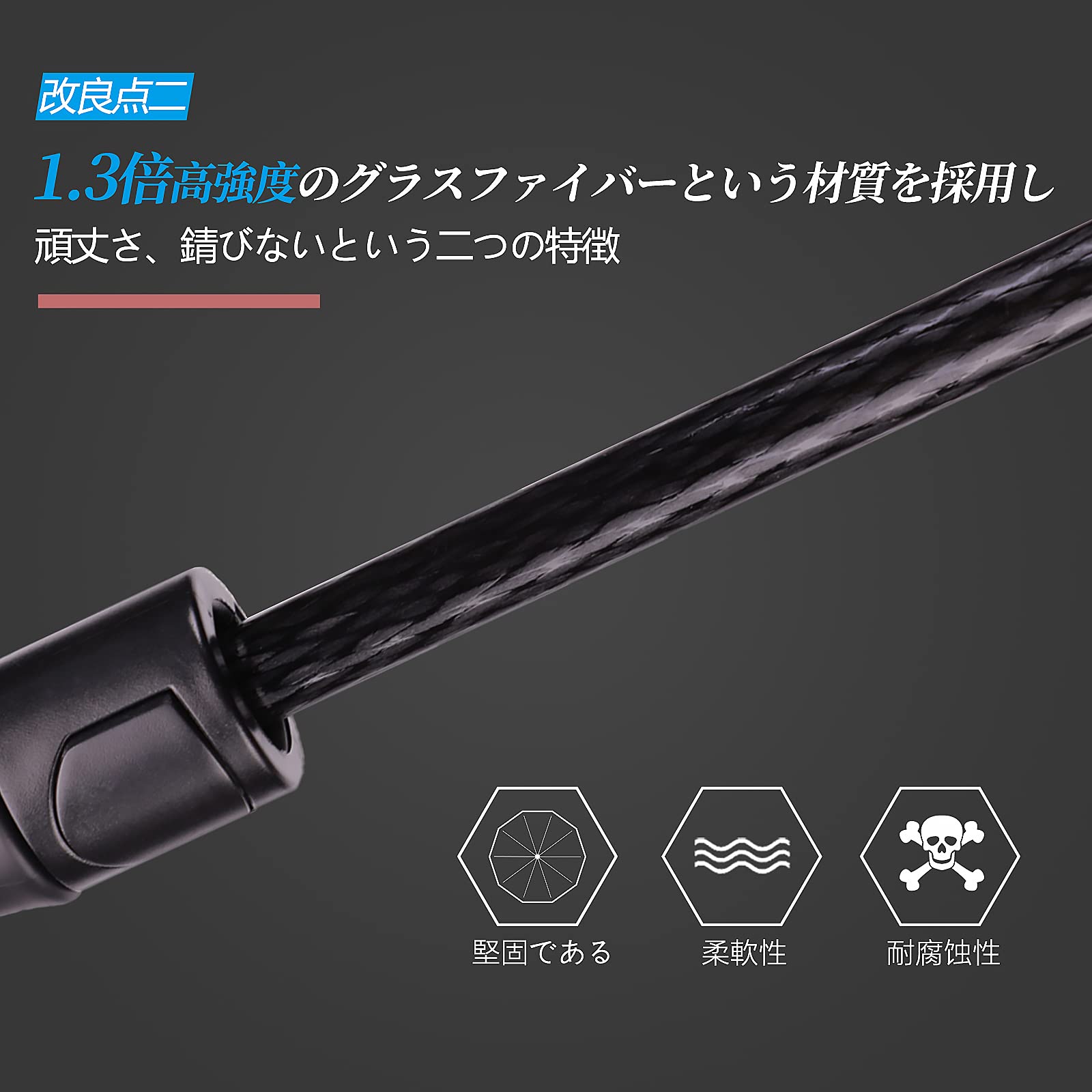 キャスティングドクターショップの【送料無料】傘 メンズ Vialifer 210T高強度 雨傘 10本骨 大判 130cm 傘 大きい Teflon加工超撥水耐風 長傘 丈夫 大型 かさ 紳士傘 自動開けステッキ傘 レディースメンズ晴雨兼用傘 大きな傘 付き 【暴雨強風対策】 (インクグリーン)｜アングル3