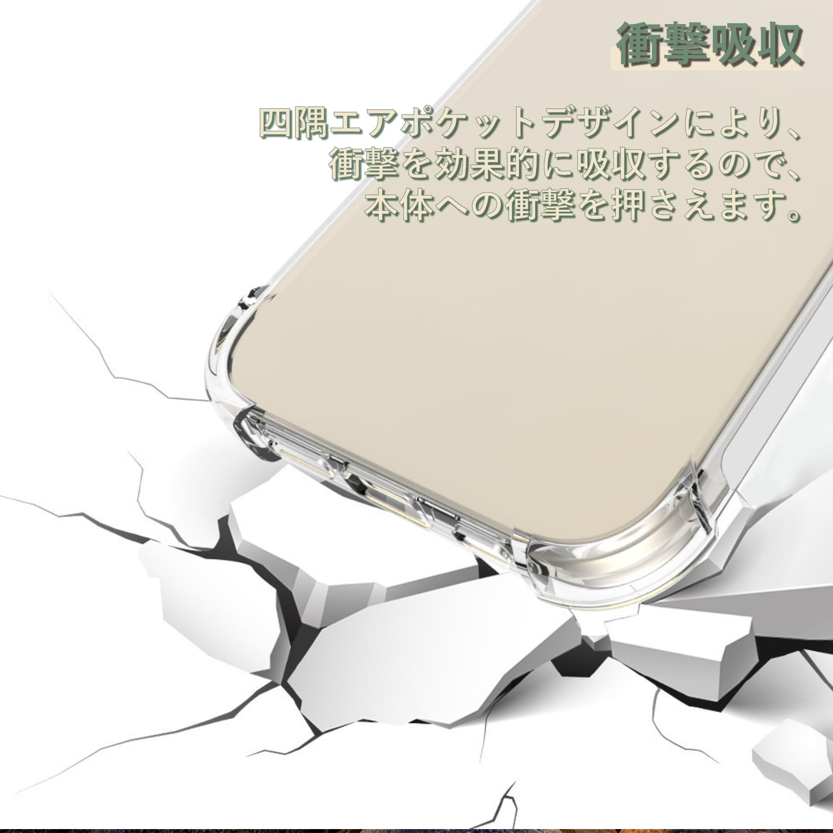 キャスティングドクターショップの【送料無料】AQUOS wish4 SH-52E 用 ケース アクオス wish4 SH-M27 用 カバー ソフト クリア TPU ウィッシュ 4 対応 バンパー ストラップホール 透明 衝撃吸収ポケット内蔵 耐衝撃 SMPURF SPCAW4｜アングル2