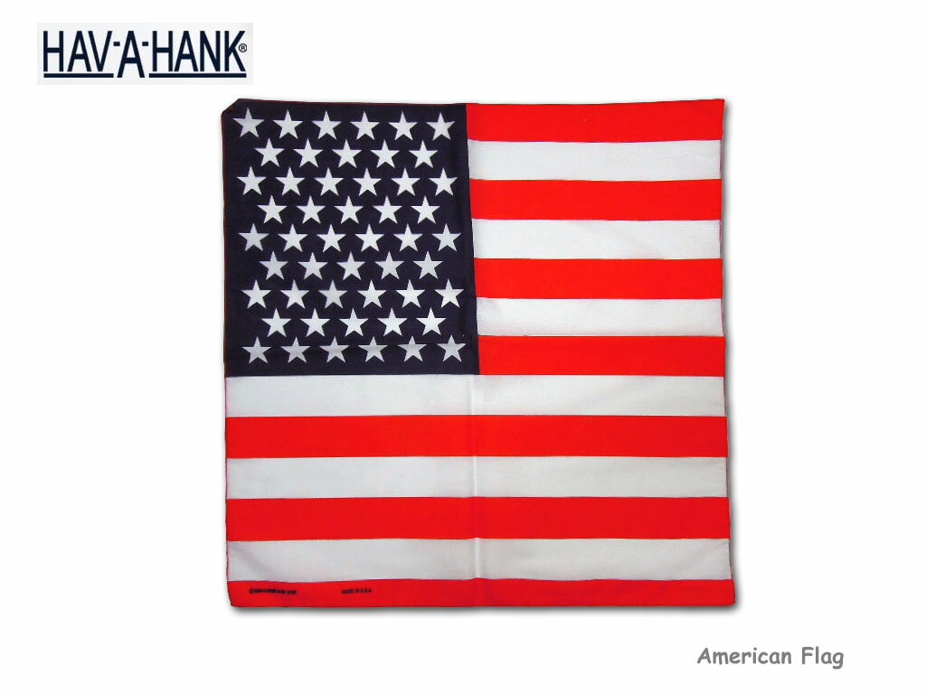 ハバハンク ＜ネコポス対応＞【HAV A HANK】ハバハンク　American Flag Bandana　星条旗バンダナ