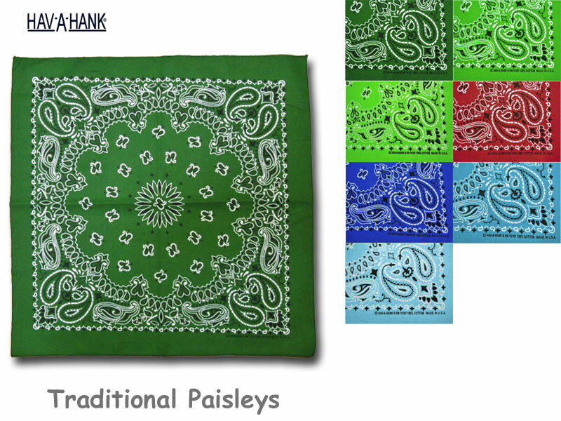 ＜ネコポス対応＞ハバハンク PAISLEY Bandana　ペイズリー・バンダナ