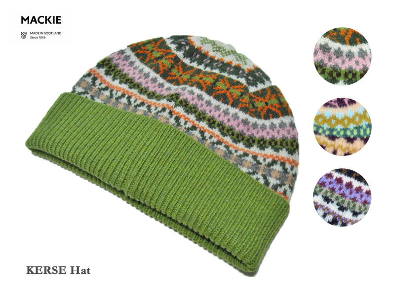 <ネコポス対応>【Robert MACKIE】ロバート・マッキー Kerse Hat ジャカード・ニットキャップ