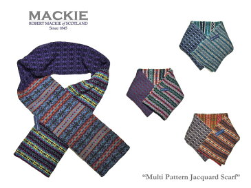 【Robert MACKIE】Multi Fairisle Scarf ロバート・マッキー・マルチパターン・マフラー