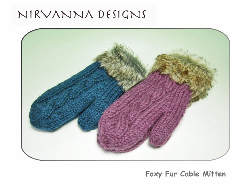 【NIRVANNA Designs】Foxy Fur Cable Mitten ネパール発のフォックスファー素材のミトン