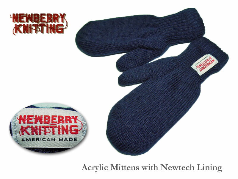 ＜ネコポス対応＞【NEWBERRY KNITTING】ニューベリーニッティング Ladies Acrylic Mittens with Newtech Lining アクリル・パイル付ソリッドカラー・ミトン