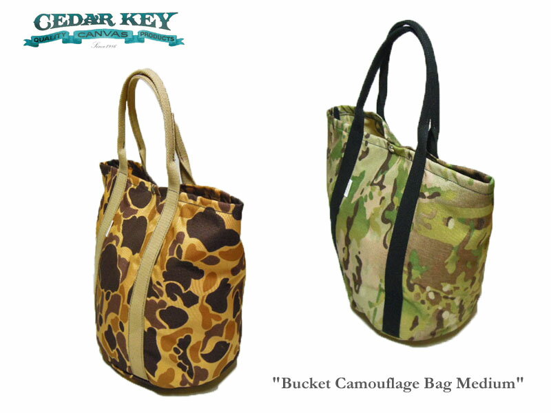 【Cedar Key】シダーキー Bucket Camouflage Tote Bag(M)カモフラージュ バケツ型トートバッグ