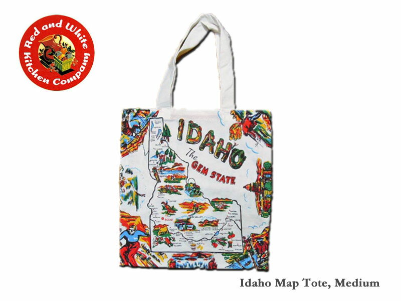 ＜ネコポス対応＞【Red and White Kitchen Company】Map Tote IDAHO レッドアンドホワイトキッチンカンパニー　・アイダホ・トートバッグ