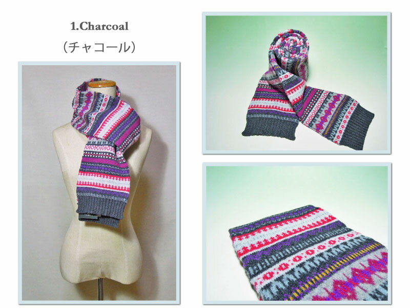 【Robert MACKIE】ロバート・マッキー Morven Scarf フェアアイル・マフラー