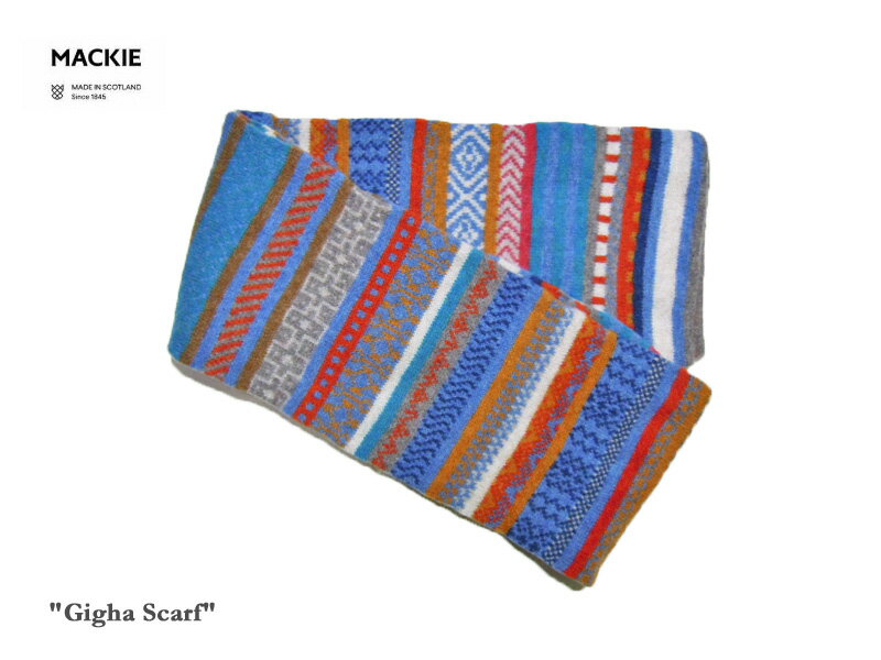 【Robert MACKIE】ロバート マッキー Gigha Scarf ミックスカラー マフラー