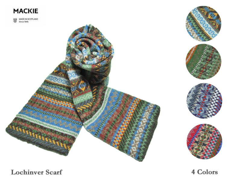 【Robert MACKIE】ロバート マッキー Lochinver Scarf ジャカード マフラー